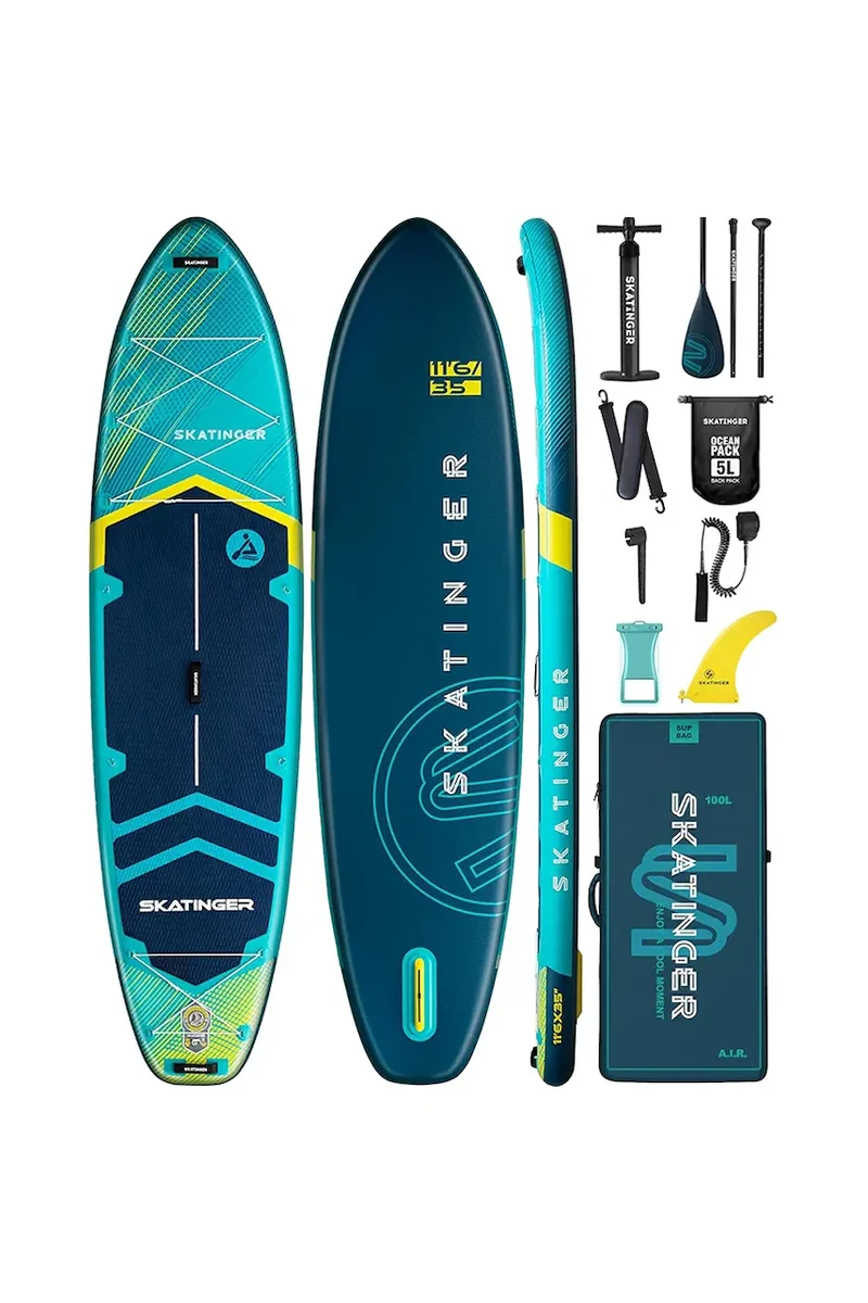Skatinger placă de înot cu accesorii SUP Asiaticus 350 x 89 x 15 cm (11'6')