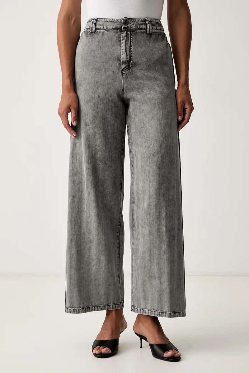 Patrizia Pepe pantaloni wide leg pentru femei cu lyocell