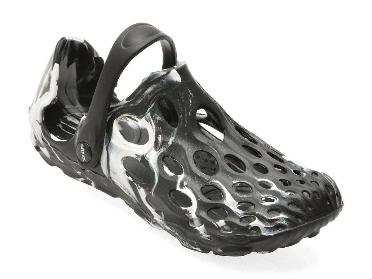 Papuci GRYXX alb-negru, 868M, din pvc
