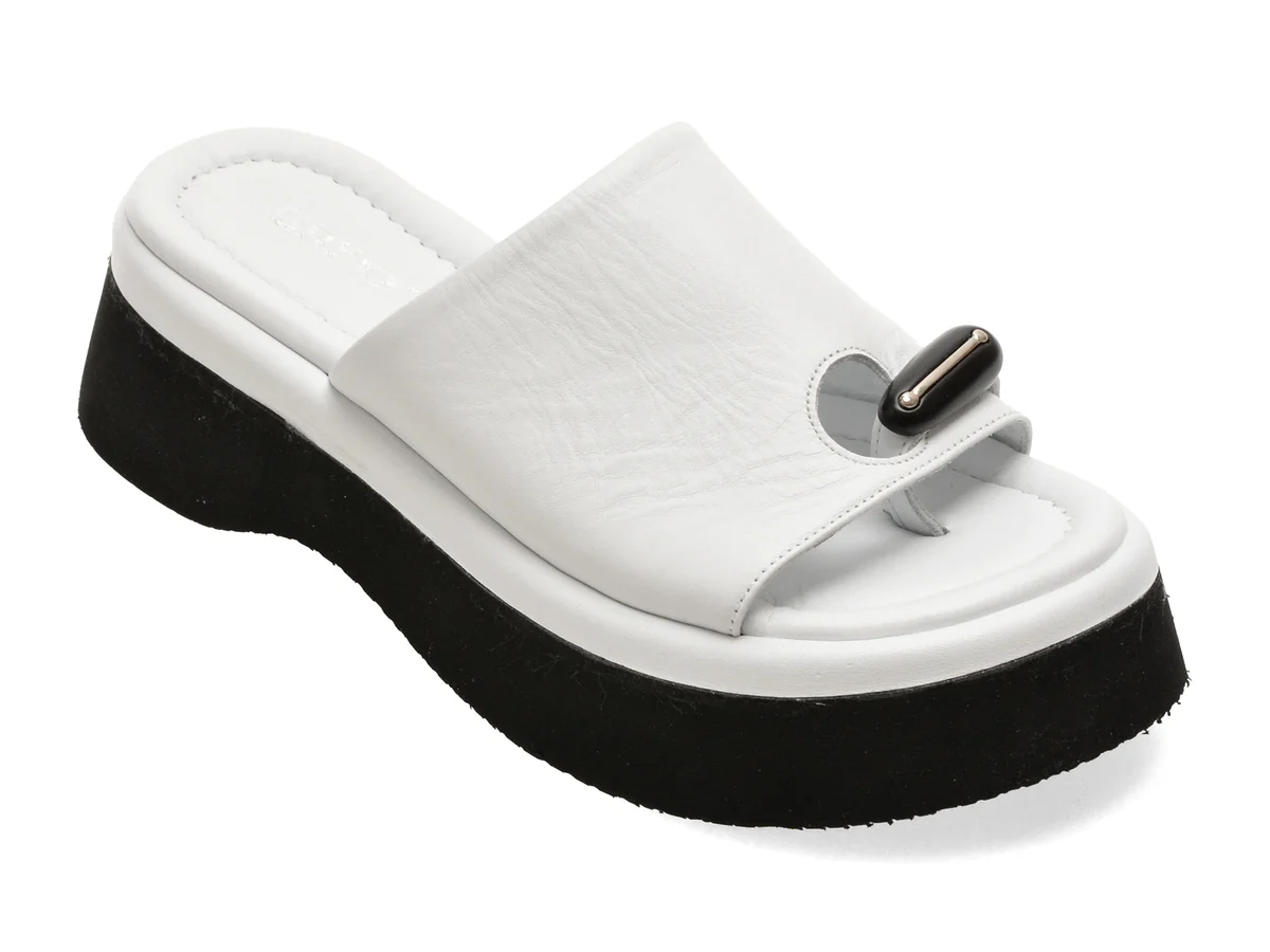 Papuci GRYXX albi, 4714750, din piele naturala