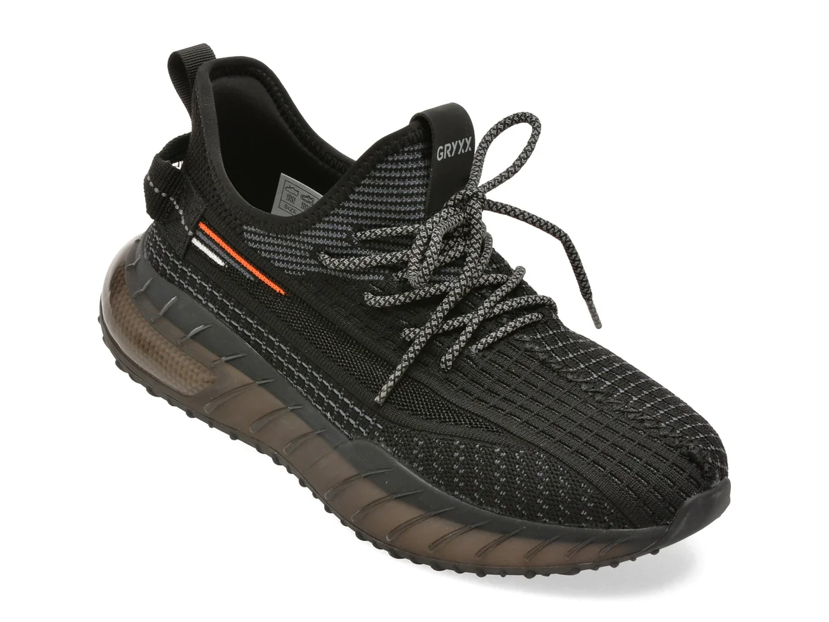 Pantofi sport GRYXX negri, 9953, din material textil
