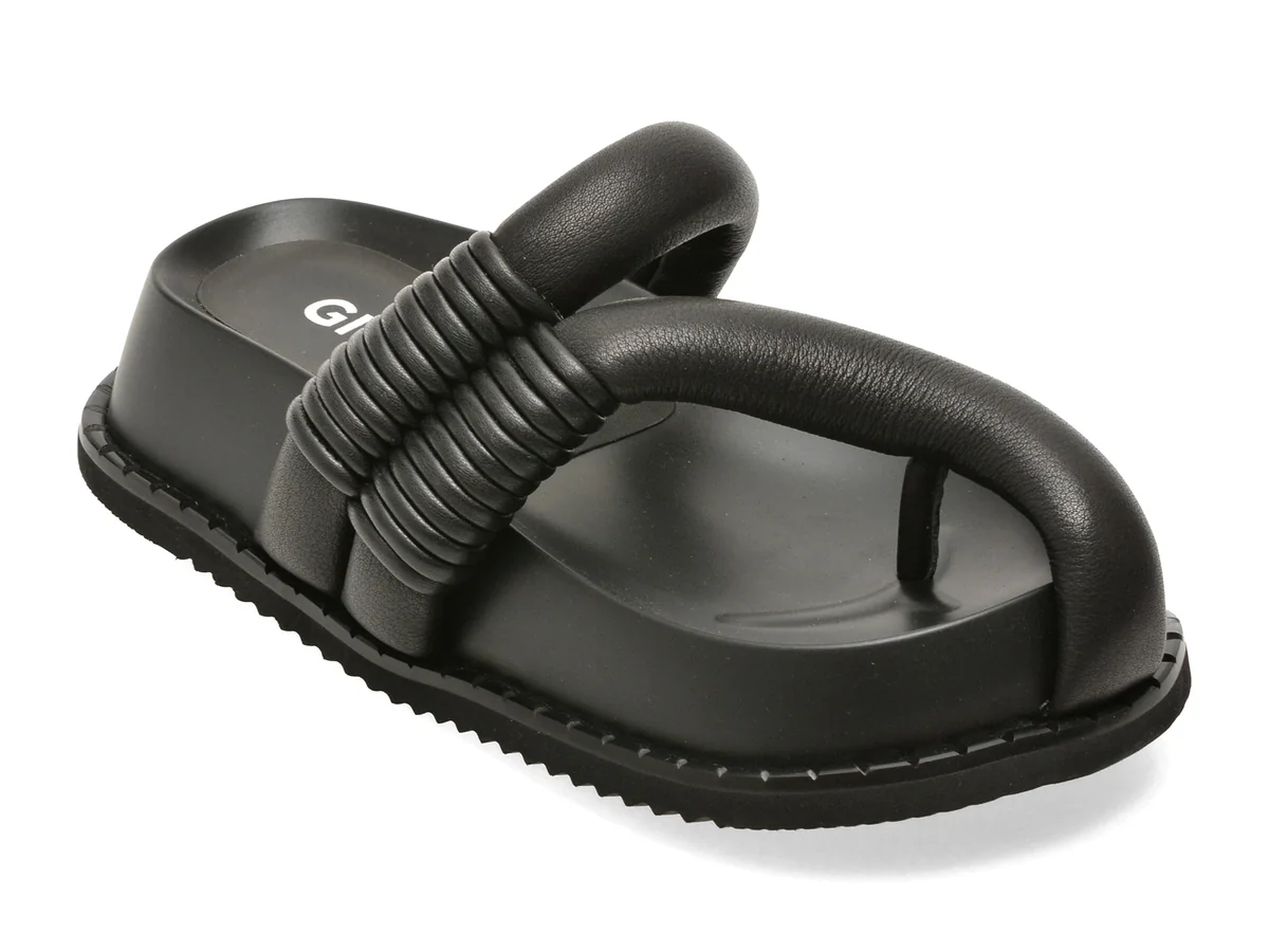 Papuci GRYXX negri, 67310, din piele naturala