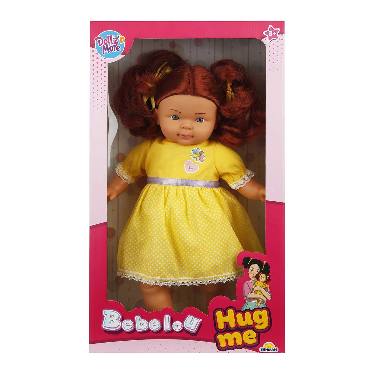 Papusa Bebelou cu par roscat, Dollz n More, Hug me, 40 cm