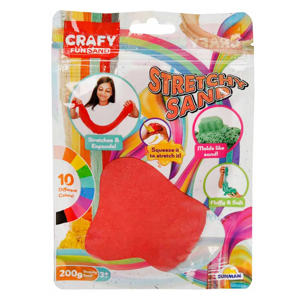 Nisip creativ, Crafy, 200 g, Rosu
