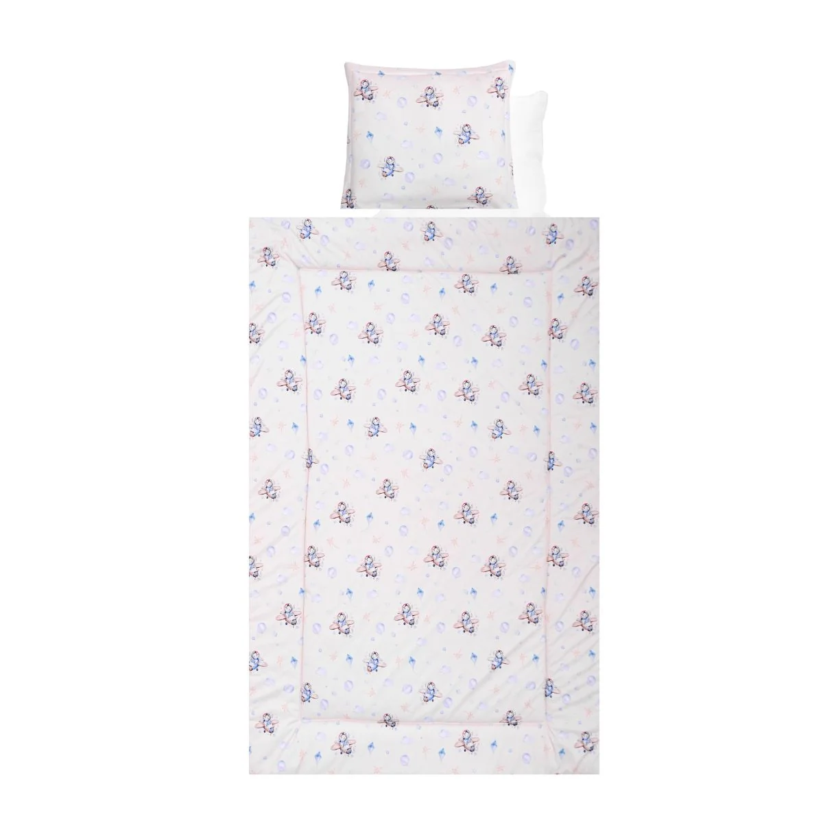 Set lenjerie pat 4 piese, Lorelli, din bumbac ranforce, Blue Aeroplane