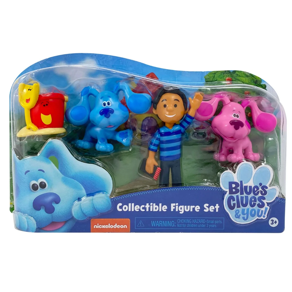 Set 4 figurine, Blues Clues and You, Blue, Magenta, Josh si Shovel and Pail