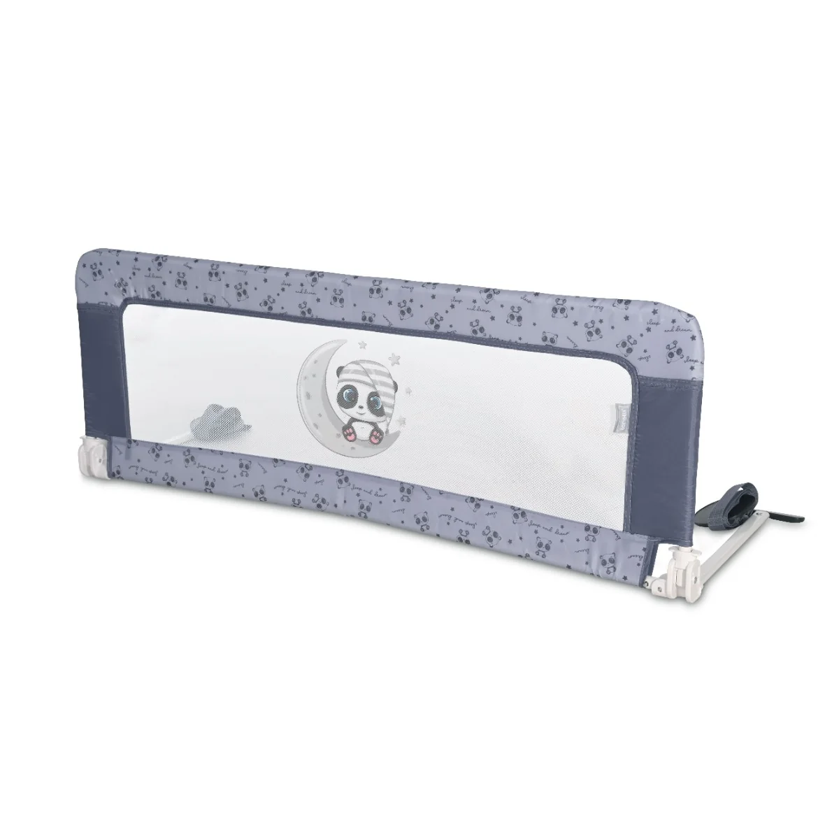 Bariera reglabila de protectie pat, Lorelli Safety Night, Cool Grey Pandas