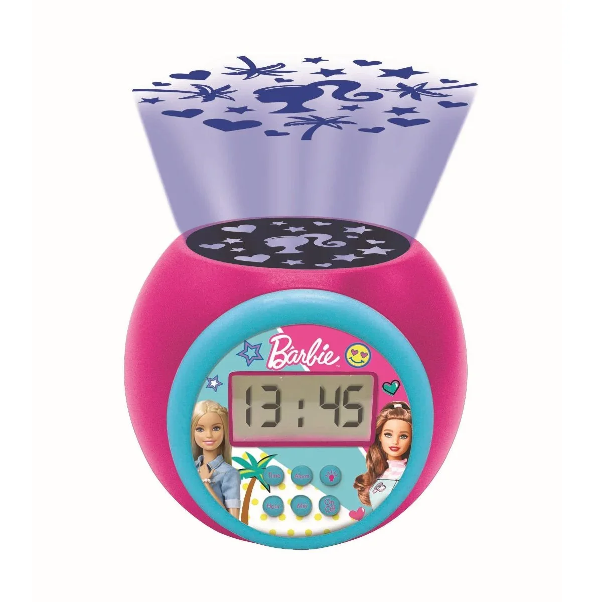 Ceas desteptator cu proiector si temporizator, Lexibook, Barbie