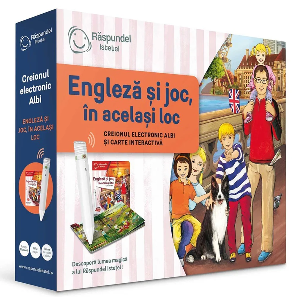 Carte interactiva si creion, Raspundel Istetel, Engleza si joc, in acelasi loc