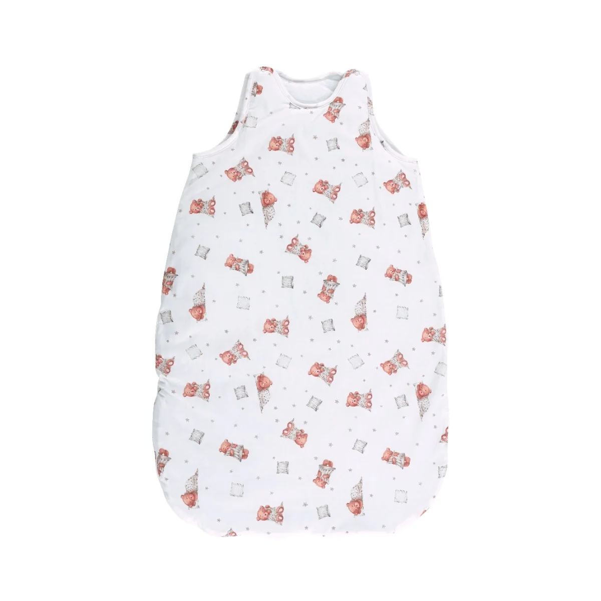 Sac de dormit de iarna, Lorelli, Bumbac Ranforce, Bears And Pillows White, 95 cm