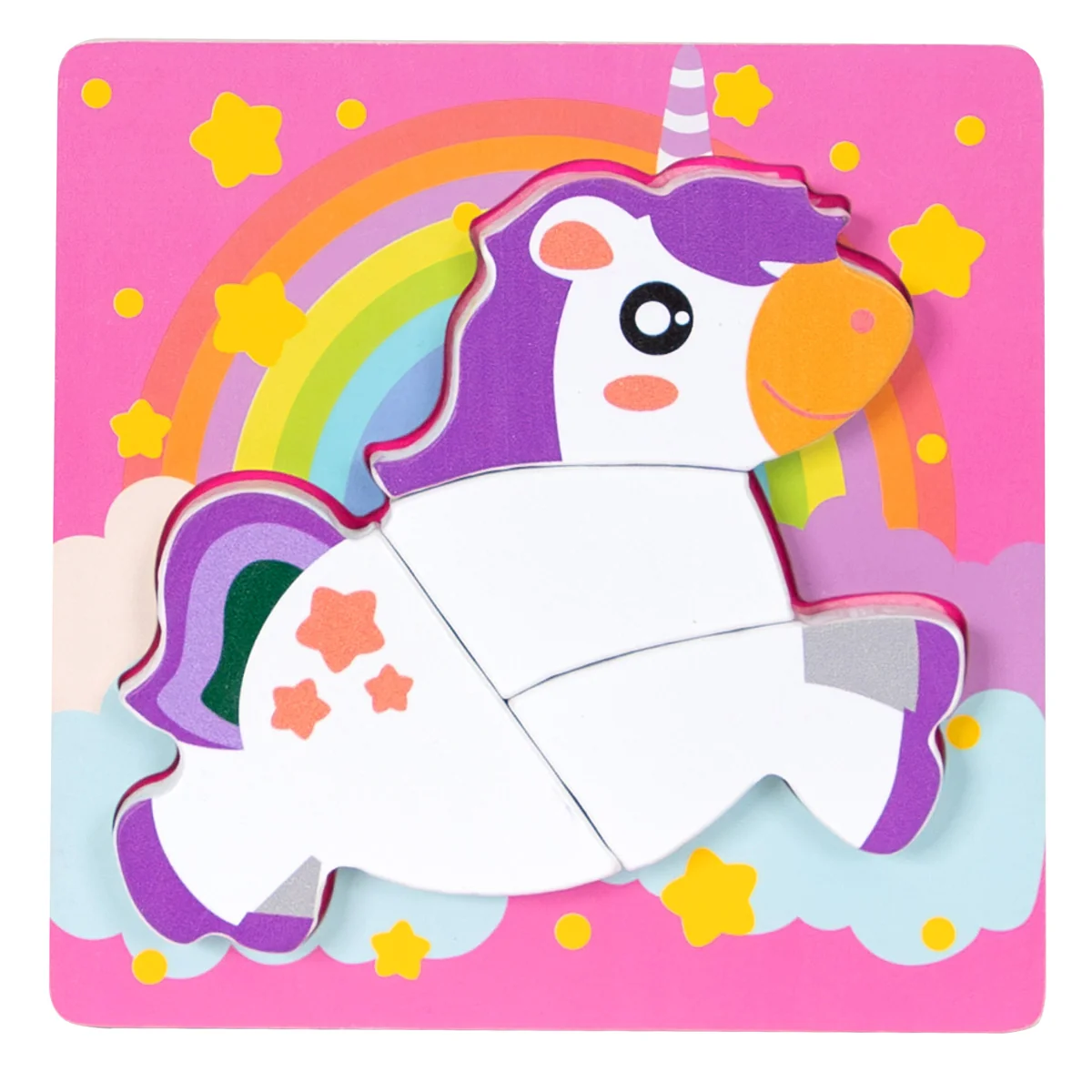 Puzzle din lemn, Unicorn, 4 piese
