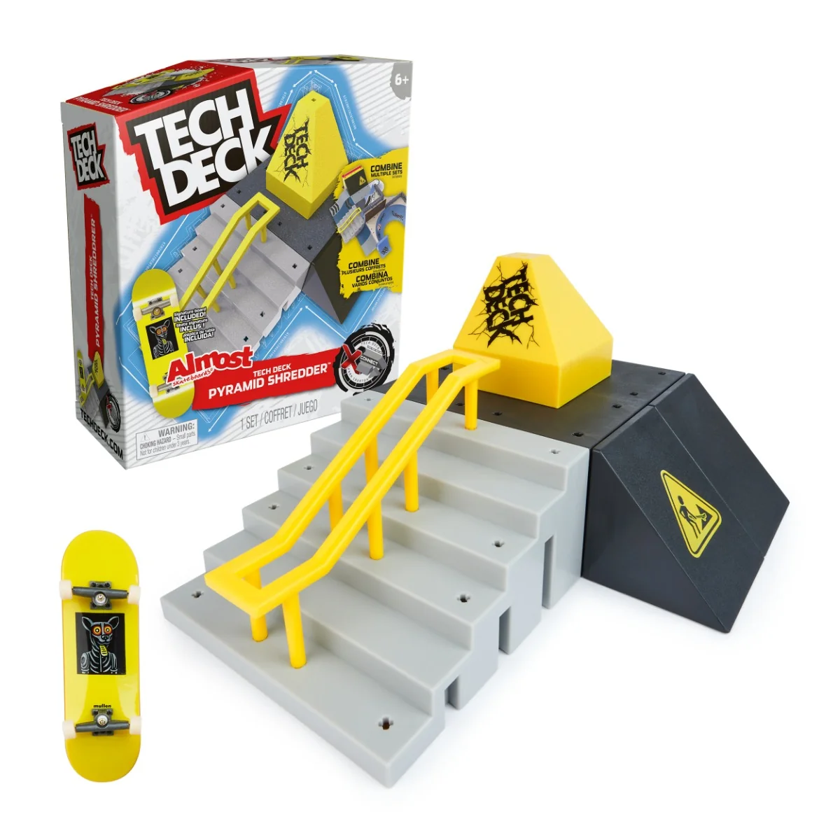 Set mini skateboard cu rampa, Tech Deck, Almost Pyramid Shredder, 20141008