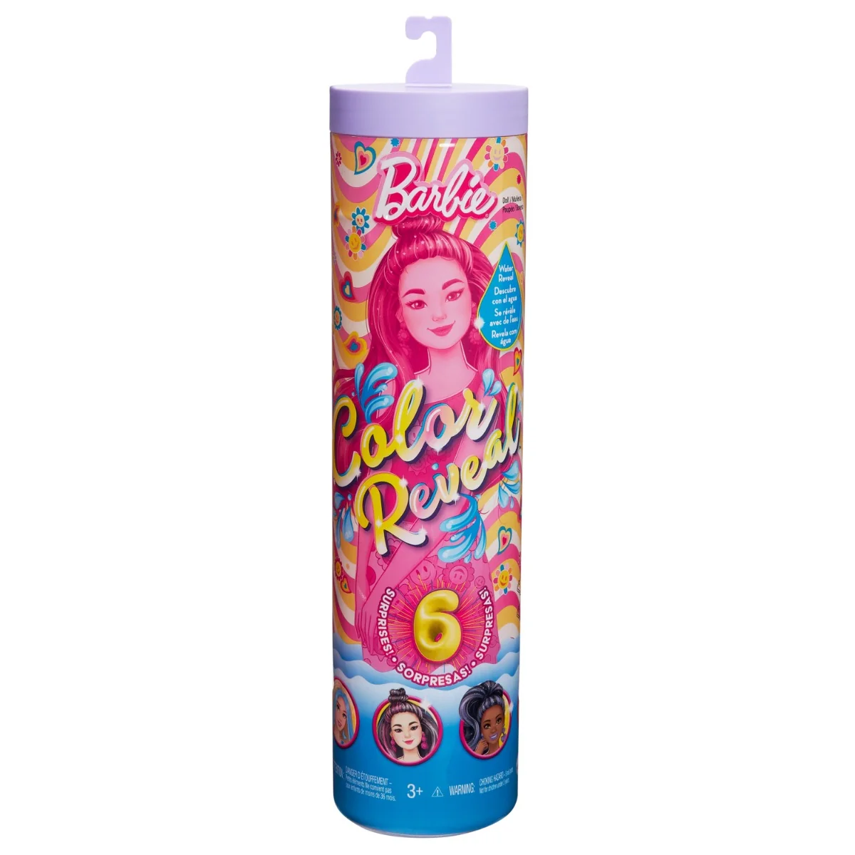 Papusa surpriza Barbie, Color Reveal Rainbow, 6 surprize, HRK06