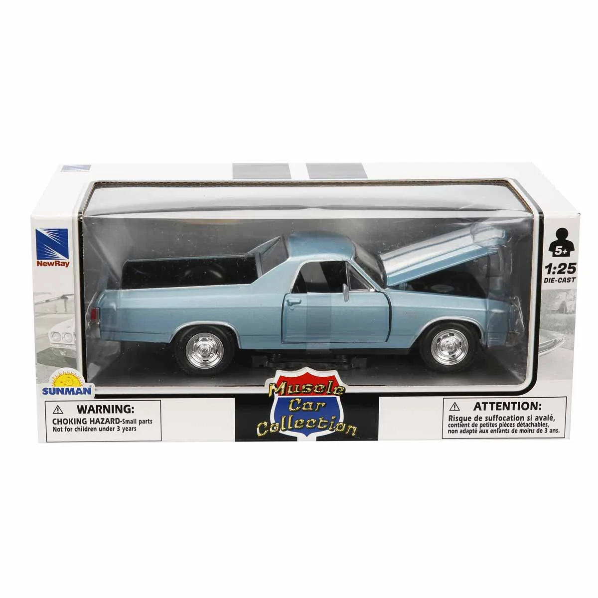 Masina metalica, New Ray, 1970 Chevrolet El Camino SS, Blue, 1:25