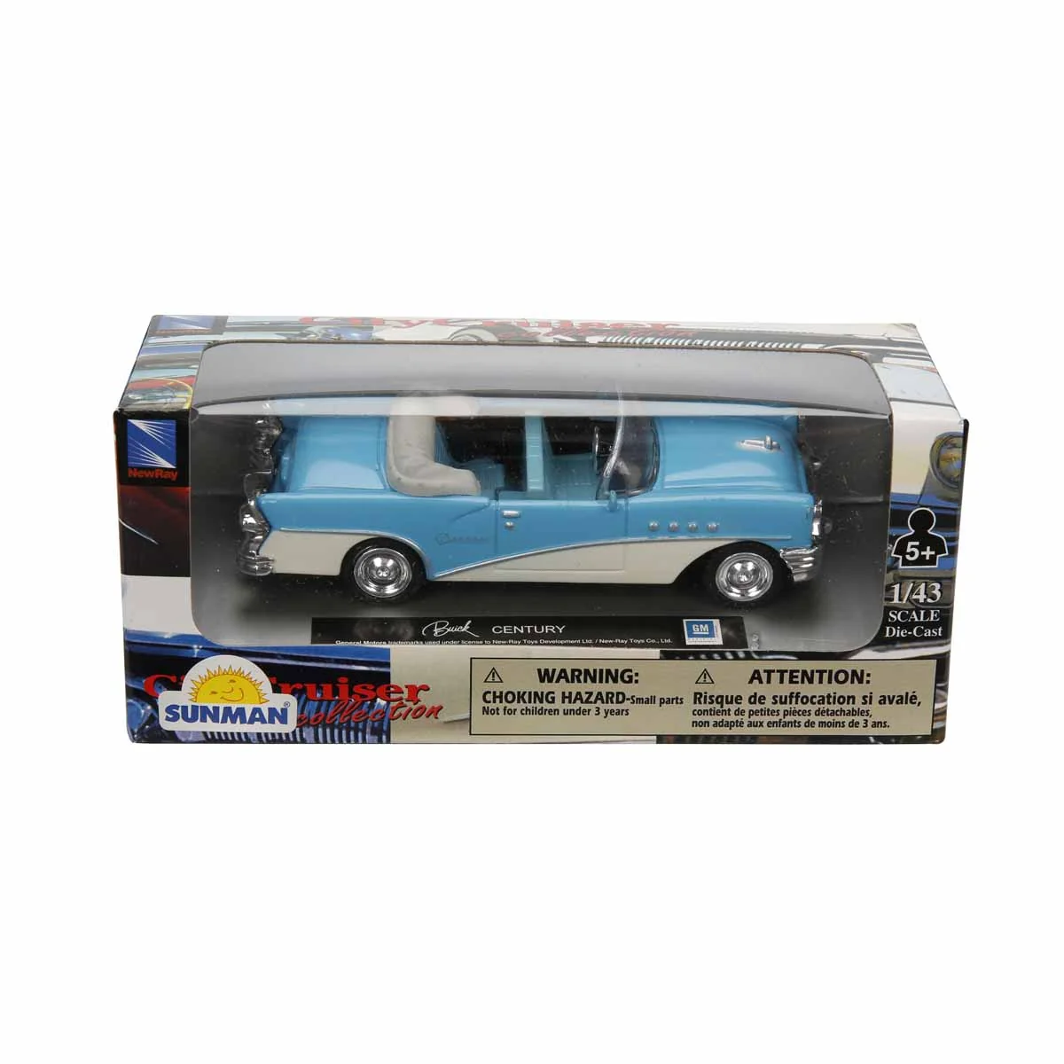 Masina metalica, New Ray, Buick Century, 1:43, Alb-Blue