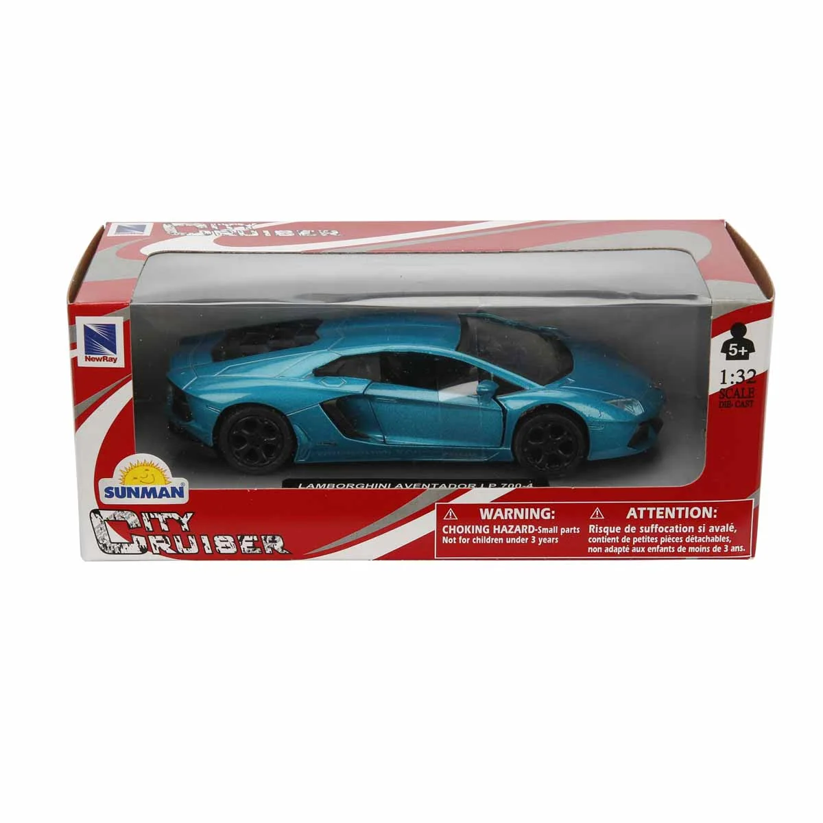 Masina sport metalica, New Ray, City Cruiser, Lamborghini Aventador LP700-4, 1:32, Albastru
