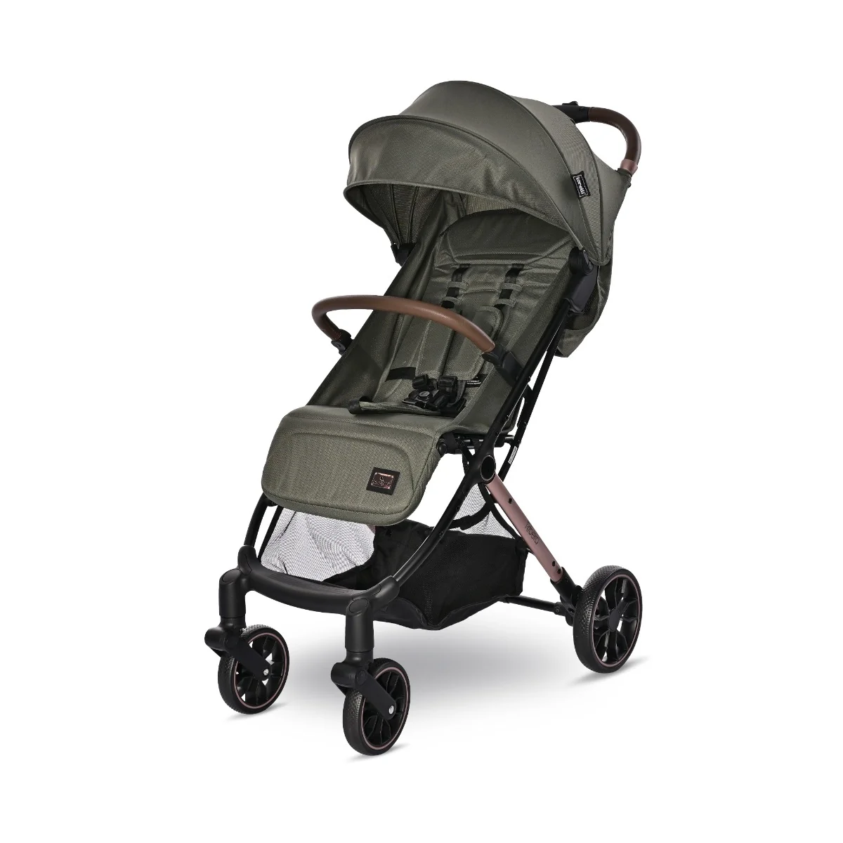 Carucior pentru nou-nascut, Lorelli Ribera, tip troler, dimensiuni compatibile avion, Green Aspen