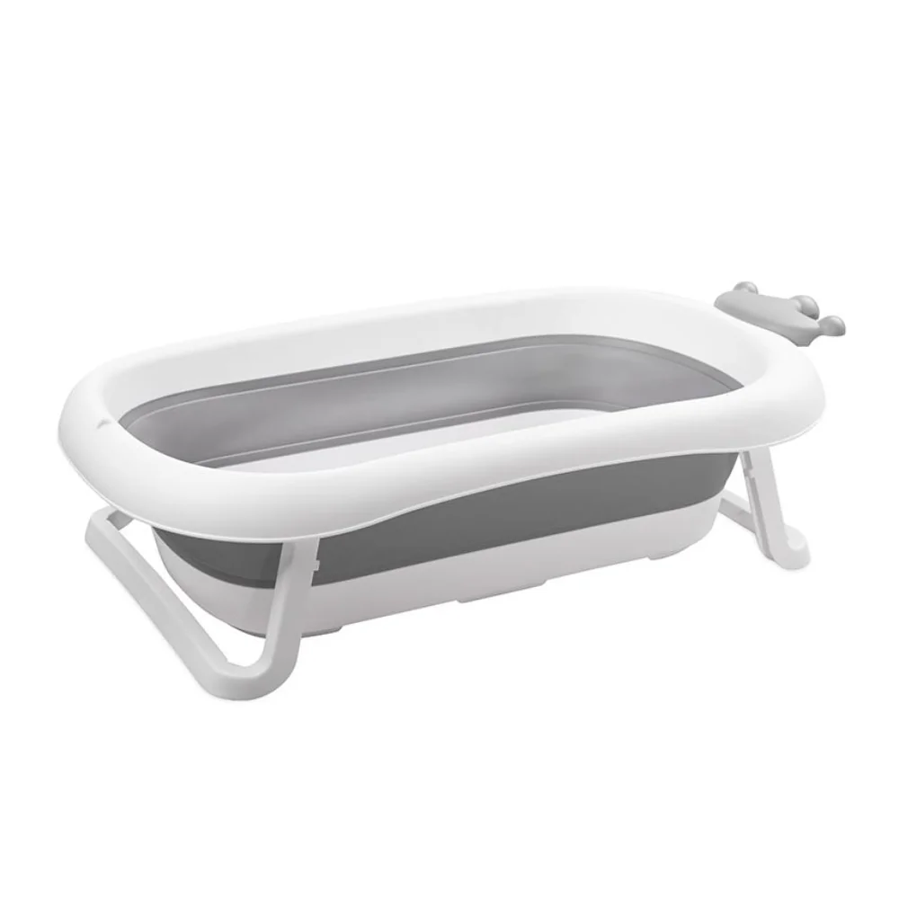 Cadita pliabila pentru bebelusi cu dop de scurgere, Lorelli Royal, 83 cm, Grey