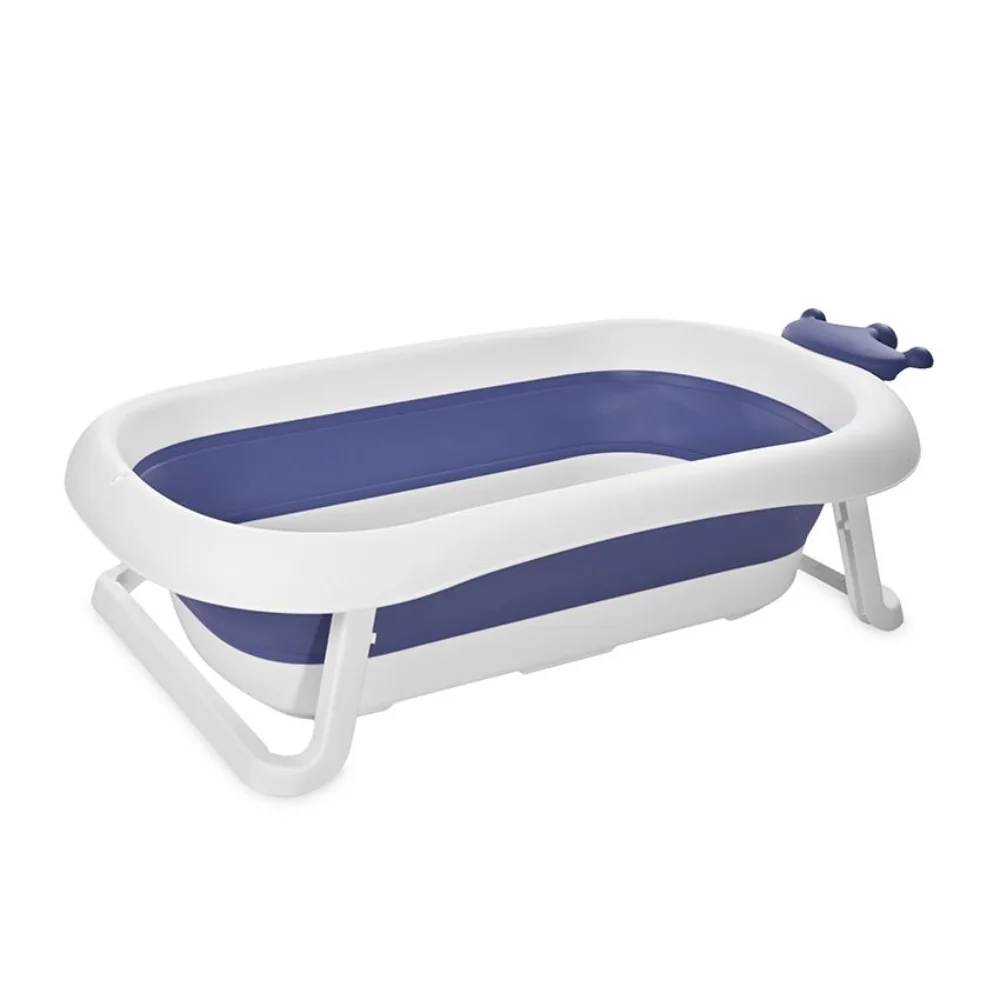 Cadita pliabila pentru bebelusi cu dop de scurgere, Lorelli Royal, 83 cm, Blue