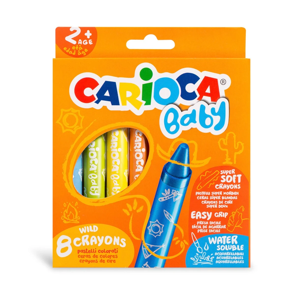 Set 8 creioane cerate, Carioca, Baby Wild