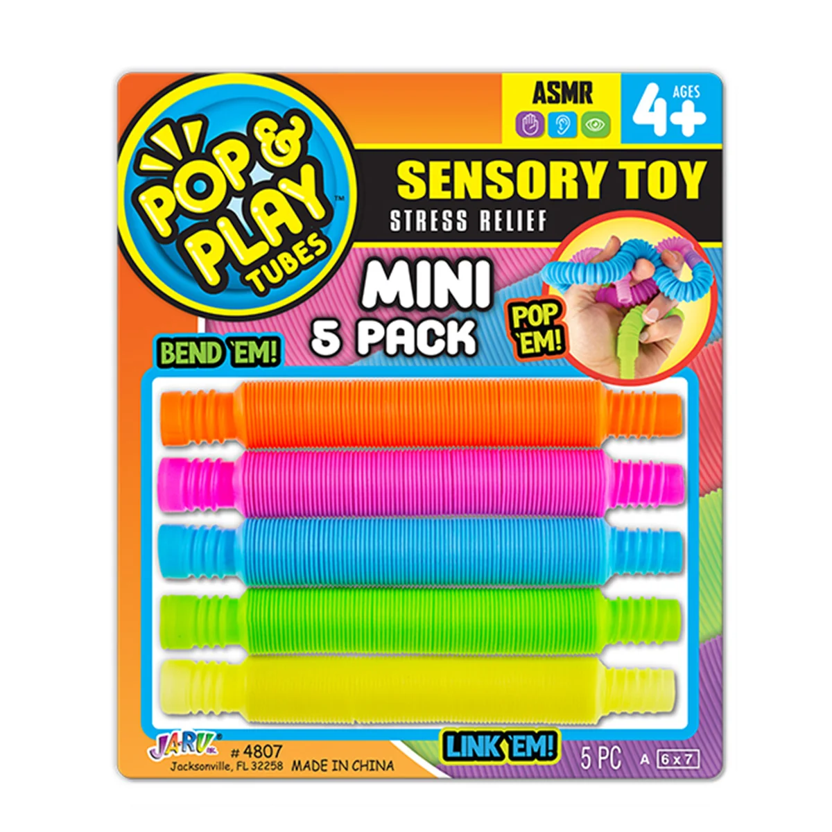 Set 5 mini tuburi flexibile, Jaru, Pop & Play