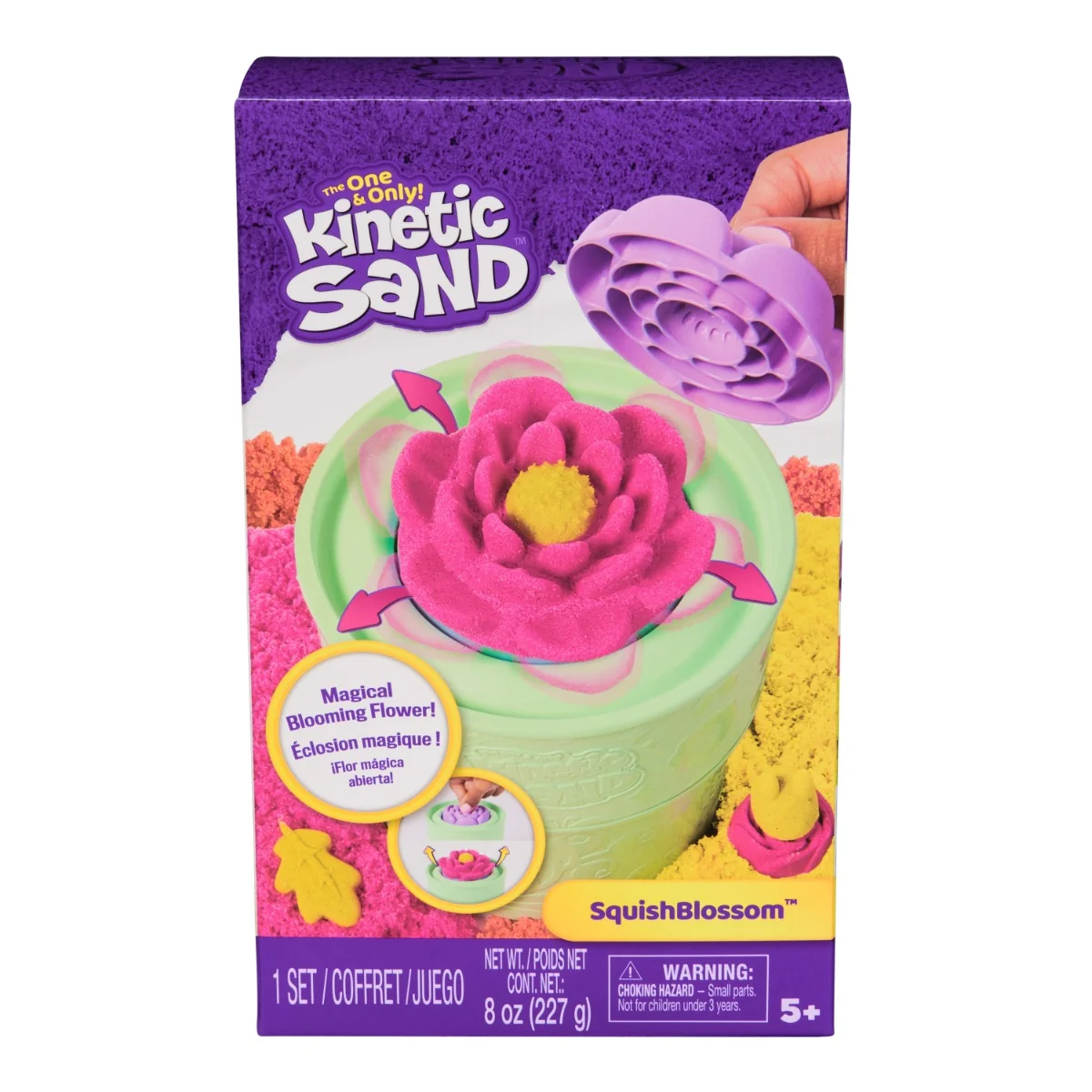 Set de joaca cu nisip, Kinetic Sand, Floare Squish Blossom, 6071548