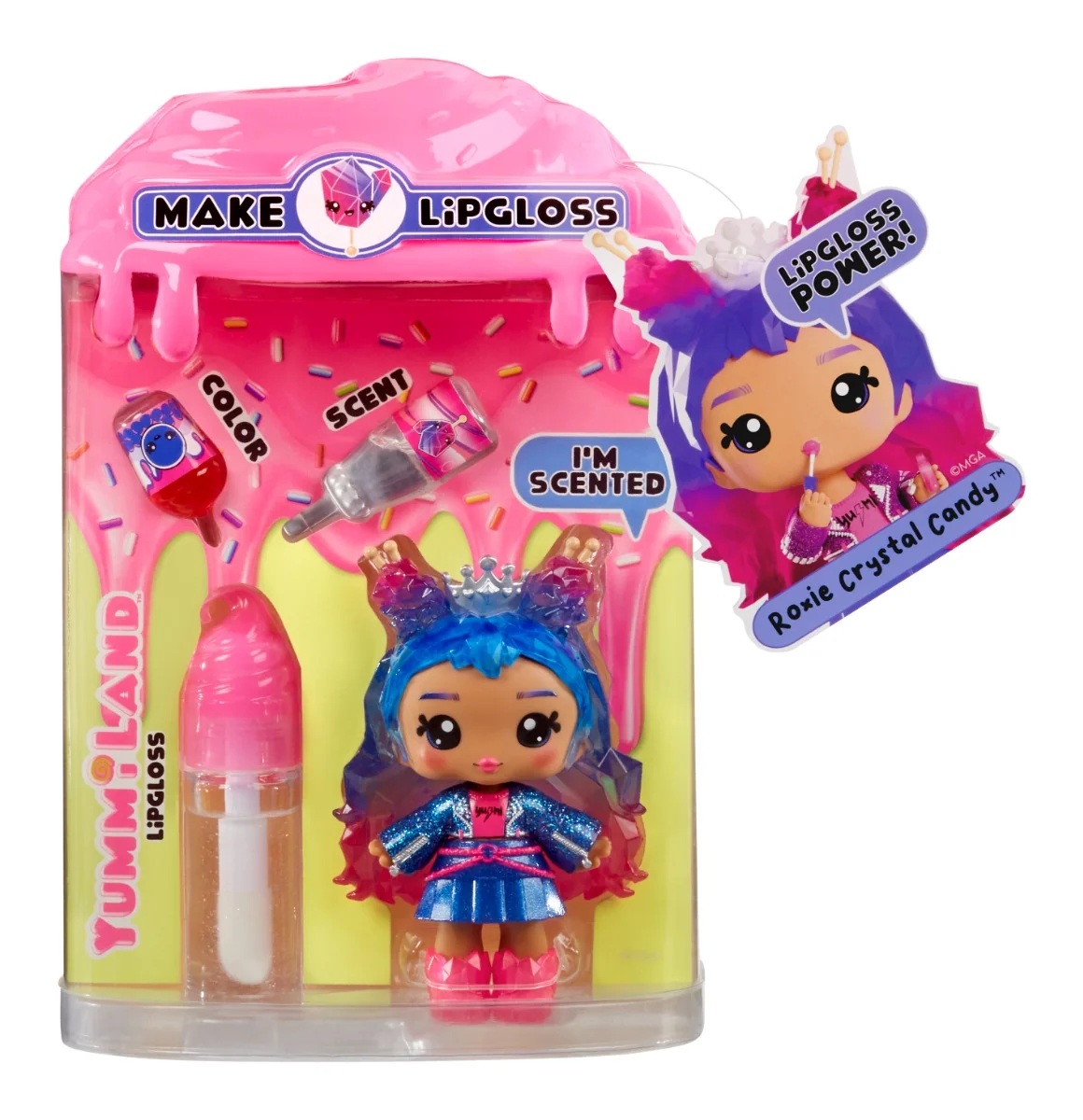 Papusa Yummiland, Lipgloss Doll S2, Roxie Crystal Candy, 525486EUC