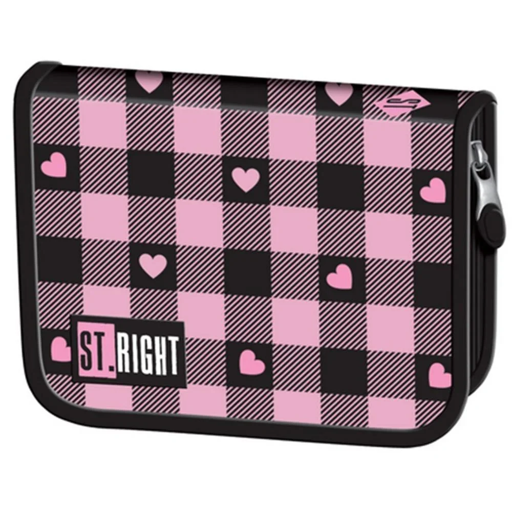 Penar neechipat cu 1 compartiment si 2 extensii, St Majewski, St Right, Pink Checkered