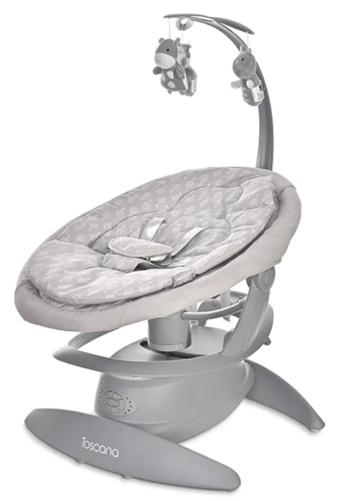 Leagan electric, Lorelli Toscana, rotativ, panel muzical, telecomanda, Grey Trees