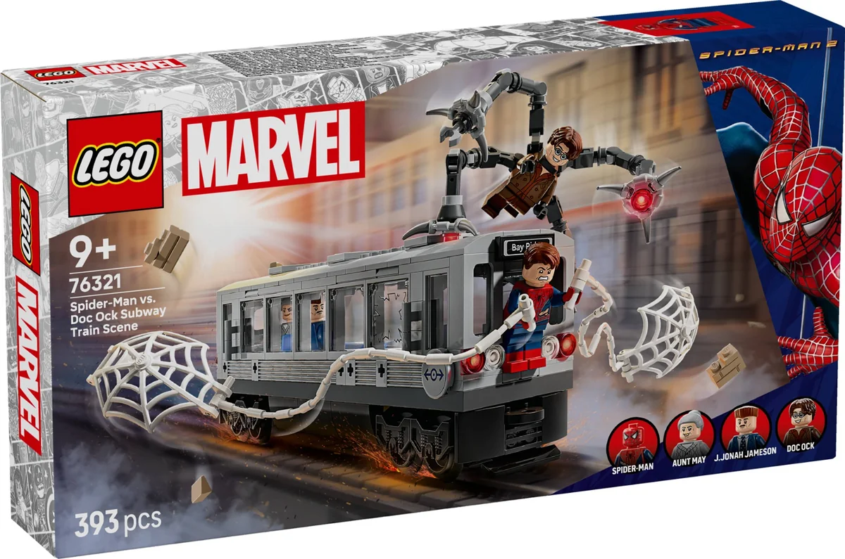 LEGO® Super Heroes - Lupta de pe acoperisul trenului dintre Omul-Paianjen si Doc Ock (76321)