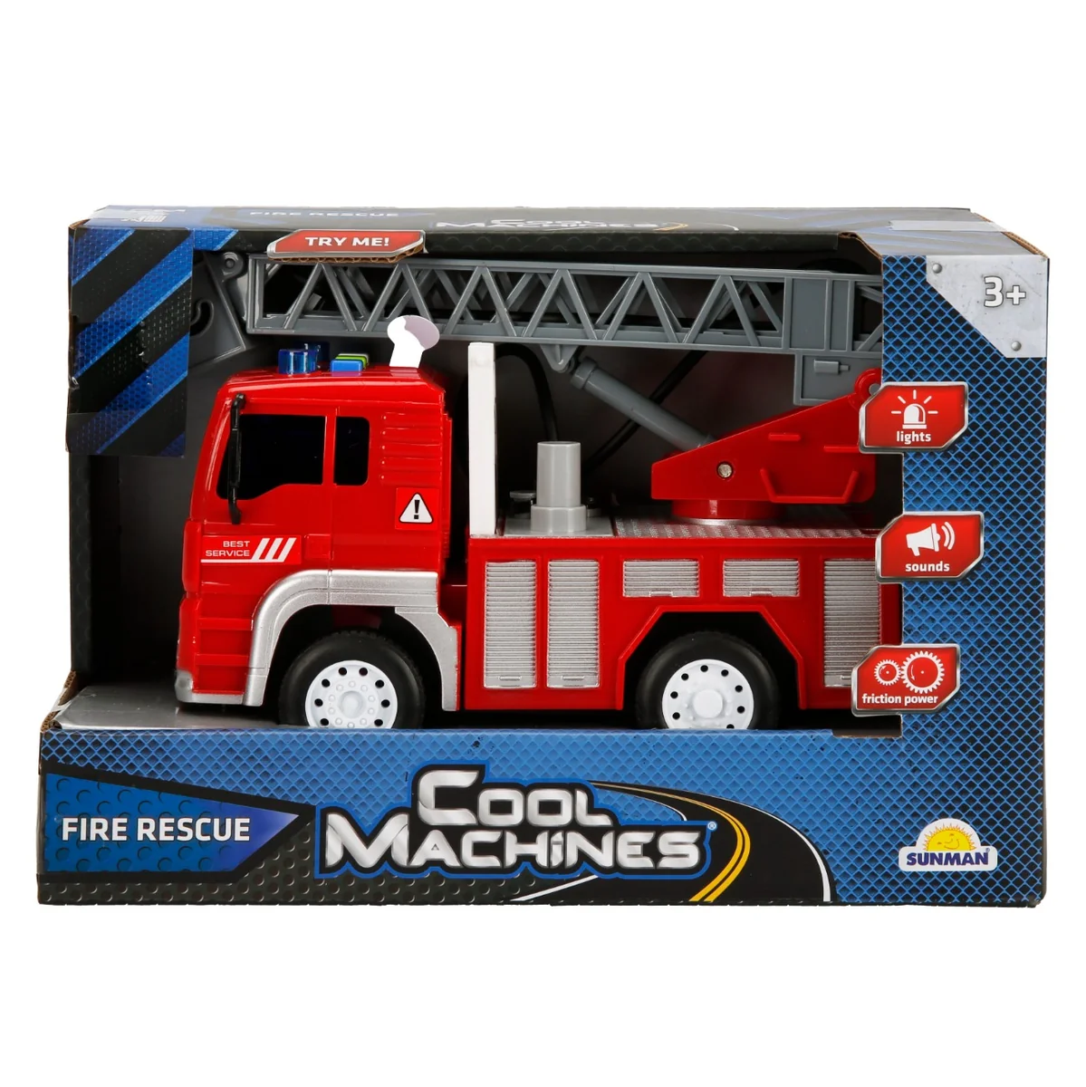 Camion de pompieri cu scara, Cool Machines, 20 cm