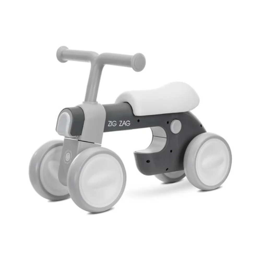 Bicicleta de echilibru, Lorelli Zig Zag, scaun reglabil 2 pozitii, cadru usor si stabil, lumini si muzica, Grey