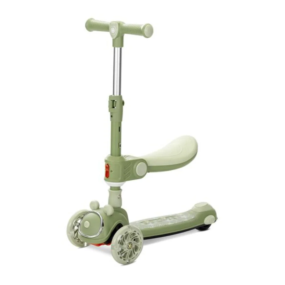 Trotineta pliabila, Lorelli Swiftie, pana la 50 kg, roti din silicon cu leduri colorate, Green
