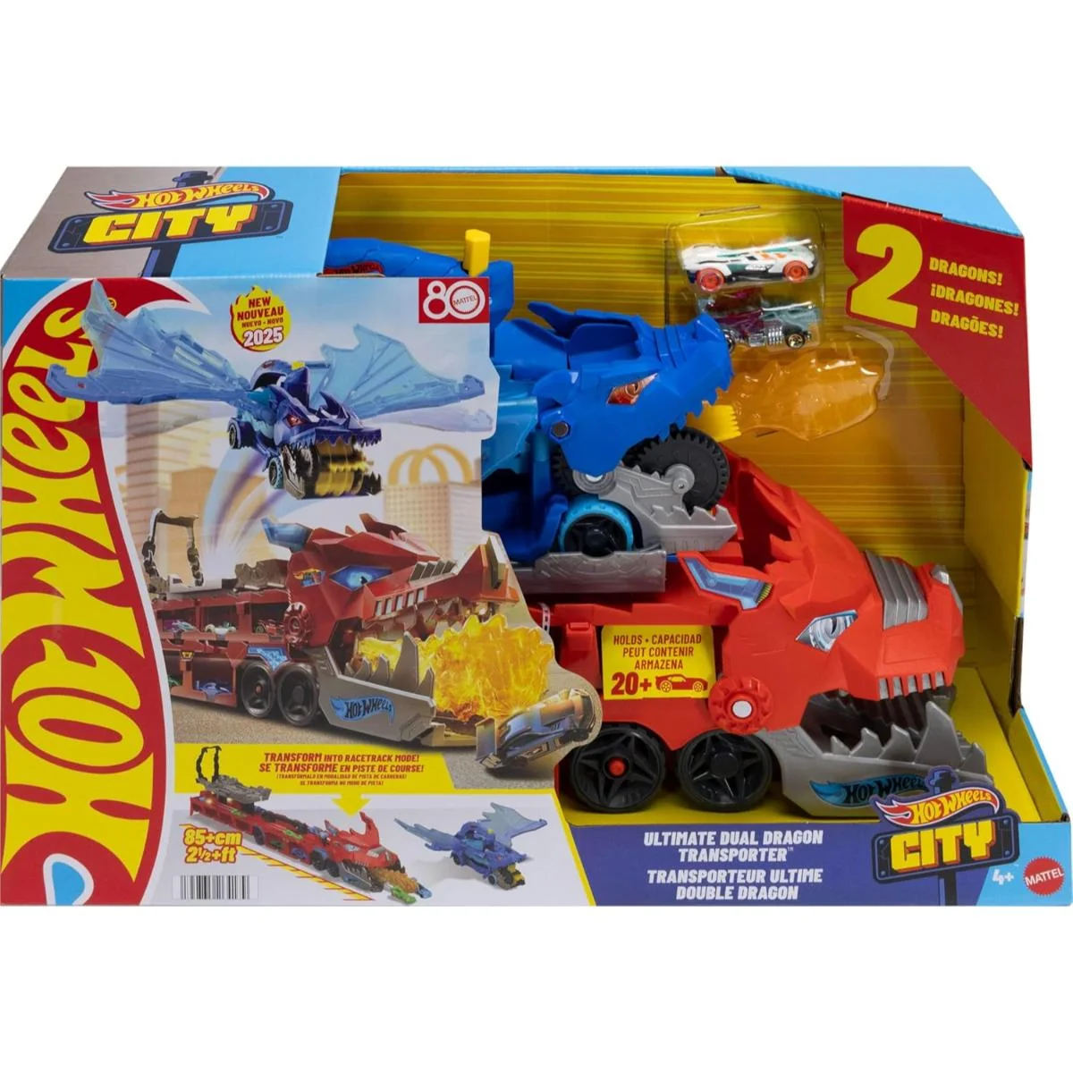 Transportator cu doua masini, Hot Wheels, Dual Dragon Ultimate, JBM72
