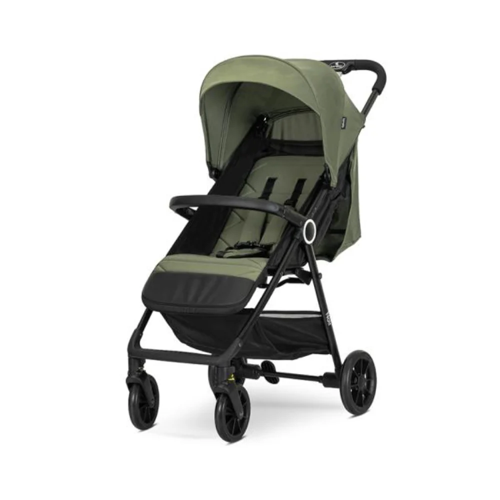 Carucior pentru nou-nascut, Lorelli Noir, sistem de pliere cu o singura mana, pana la 22 kg, Green