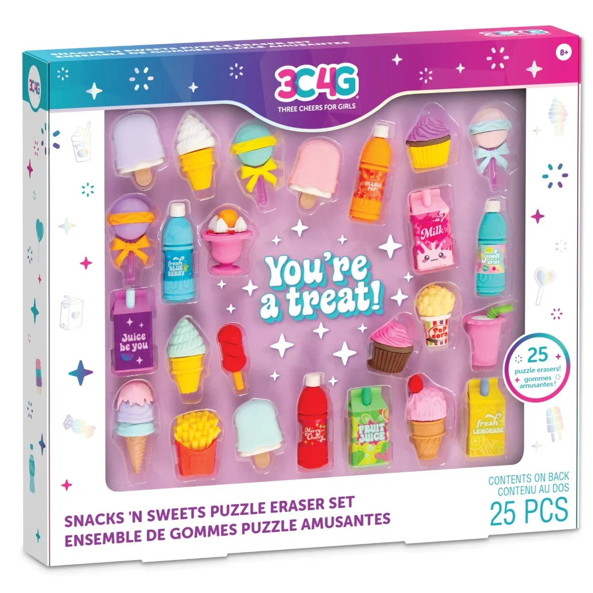 Set guma de sters, 3C4G, Snack and Sweets, 25 piese