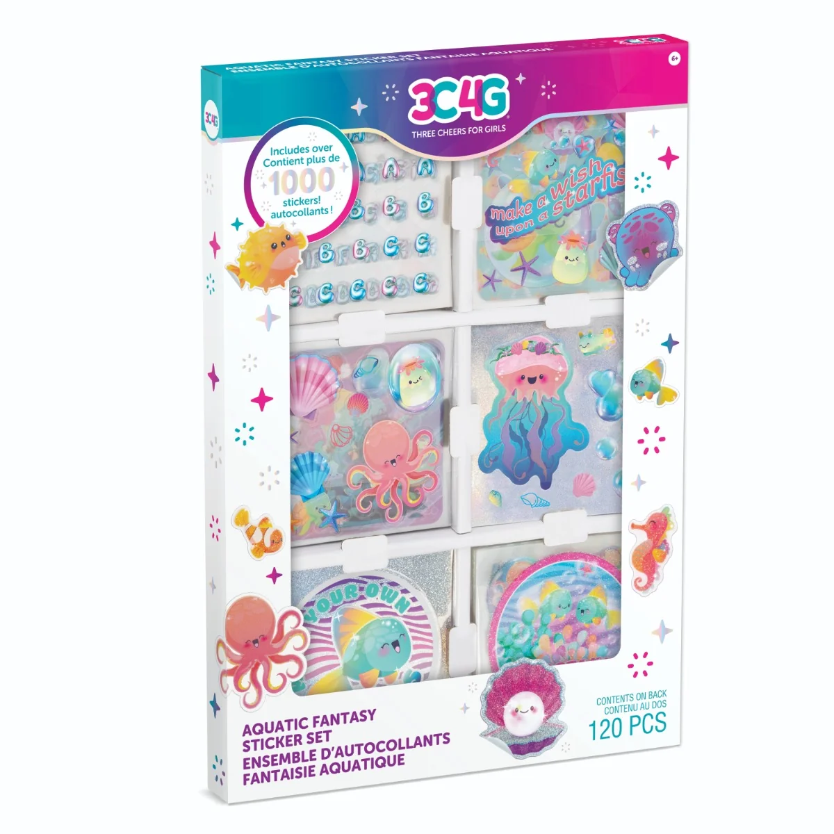 Set de stickere, 3C4G, Aquatic Fantasy, 120 piese
