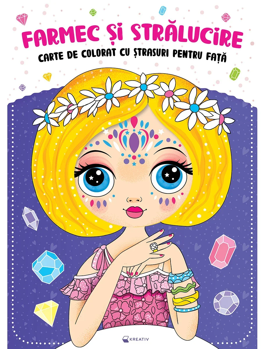 Farmec si stralucire, Carte de colorat cu strasuri pentru fata