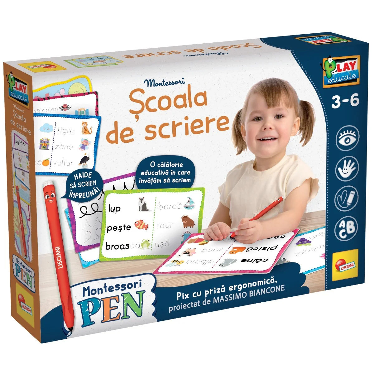 Joc educativ, Lisciani Montessori, Scoala de scriere