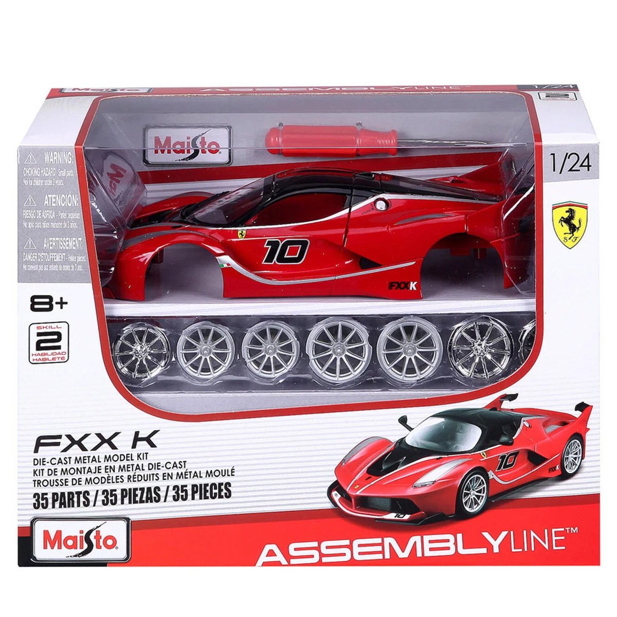 Set constructie masinuta metalica, Maisto, LaFerrari FXX, Assembly Line, 35 piese 1:24