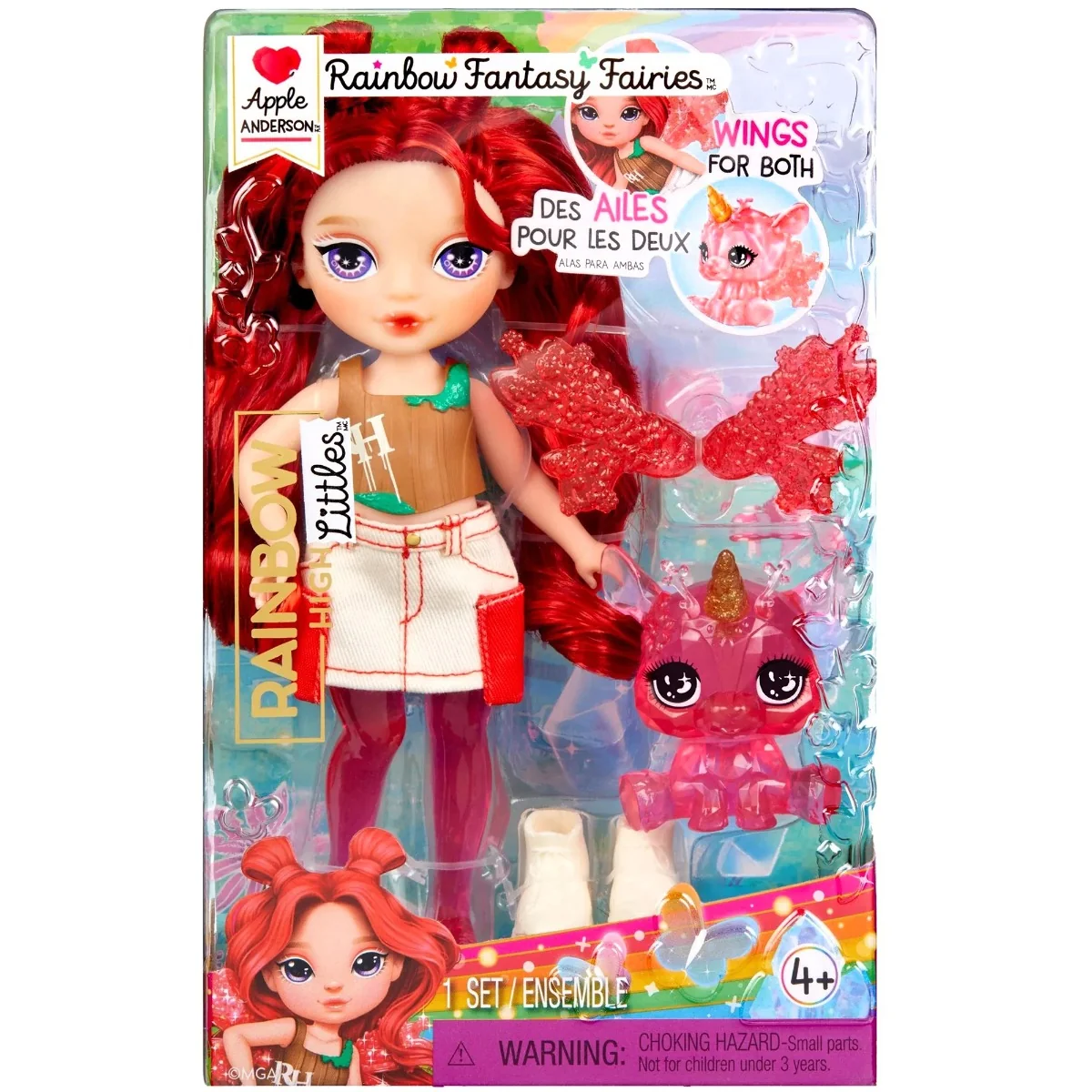 Papusa Rainbow High Littles, Rainbow Fantasy Fairies, Apple, 543381EUC