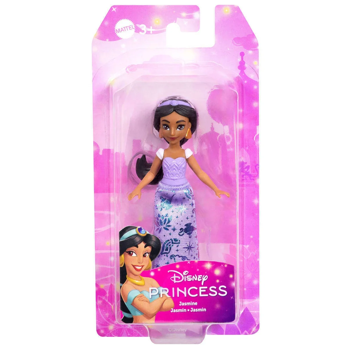 Papusa mini, Disney Princess, Jasmine, 9 cm, JBX51