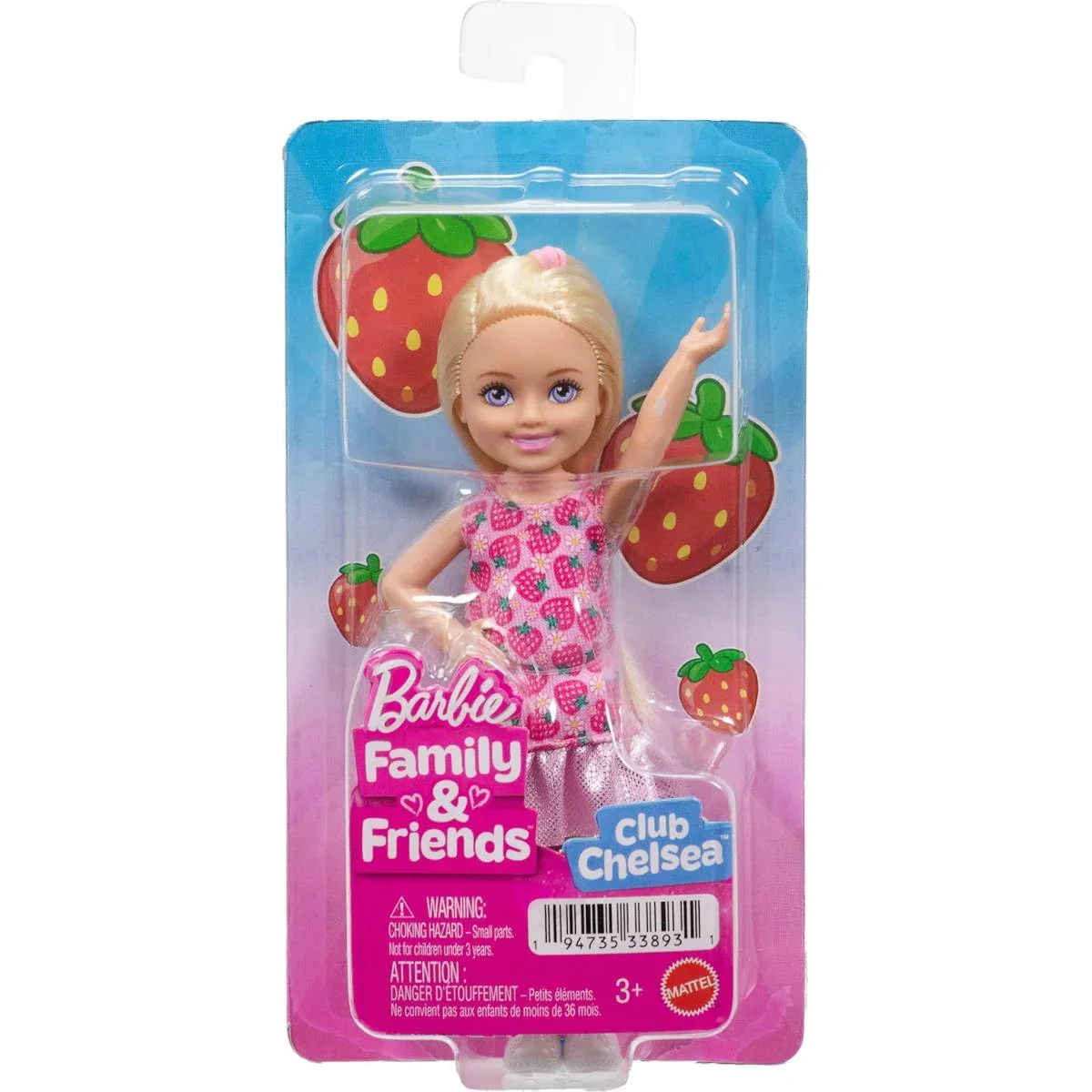 Papusa Barbie, Family&Friends, Club Chelsea, Strawberry Dress, JJB33