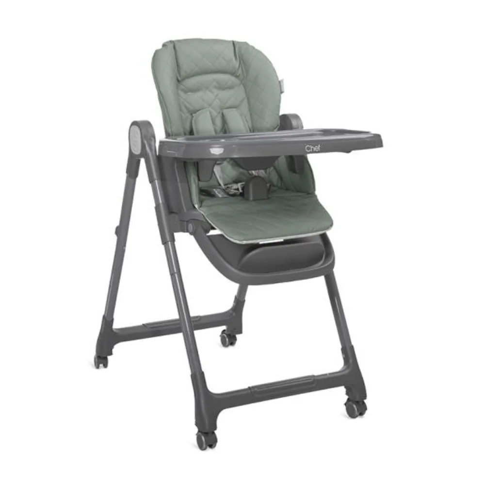 Scaun de masa inalt, 3 in 1, Lorelli Chef, reglabil mutiple pozitii, Green Leather