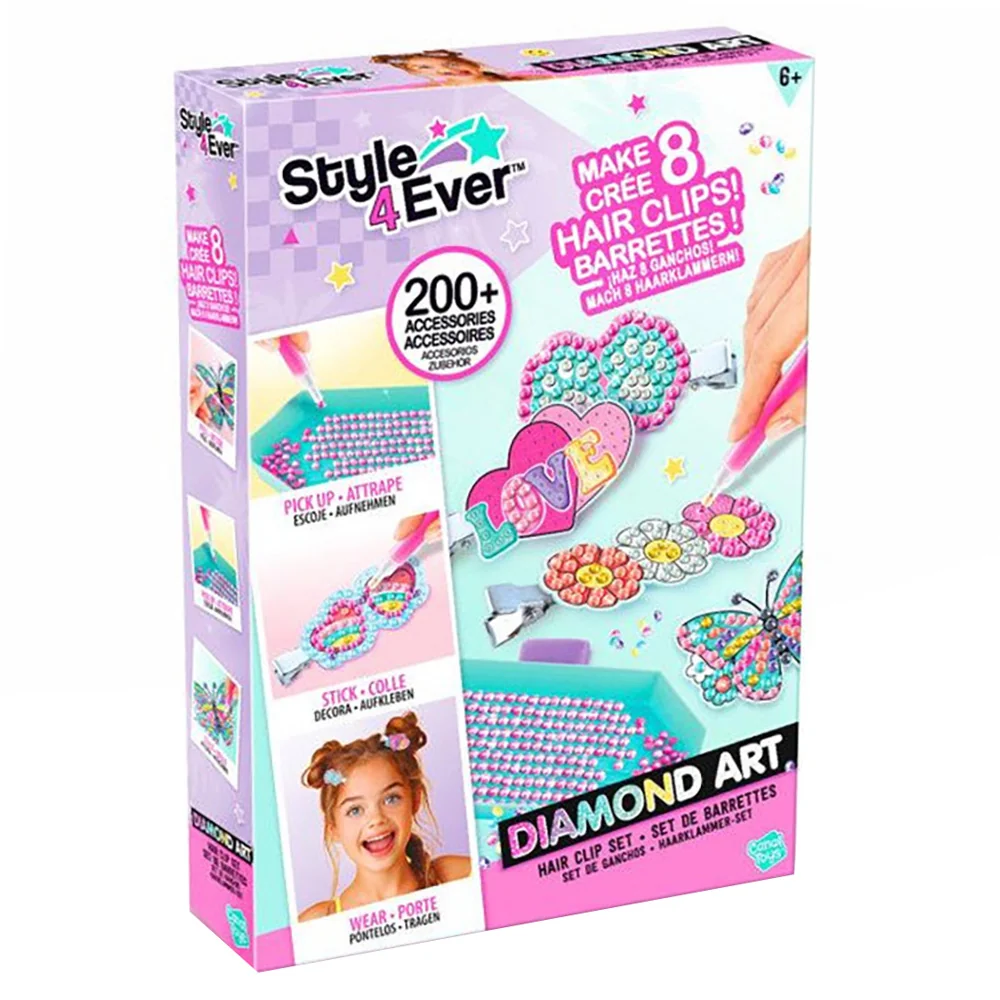 Set de creat 8 agrafe de par, Style 4 Ever, Diamond Art