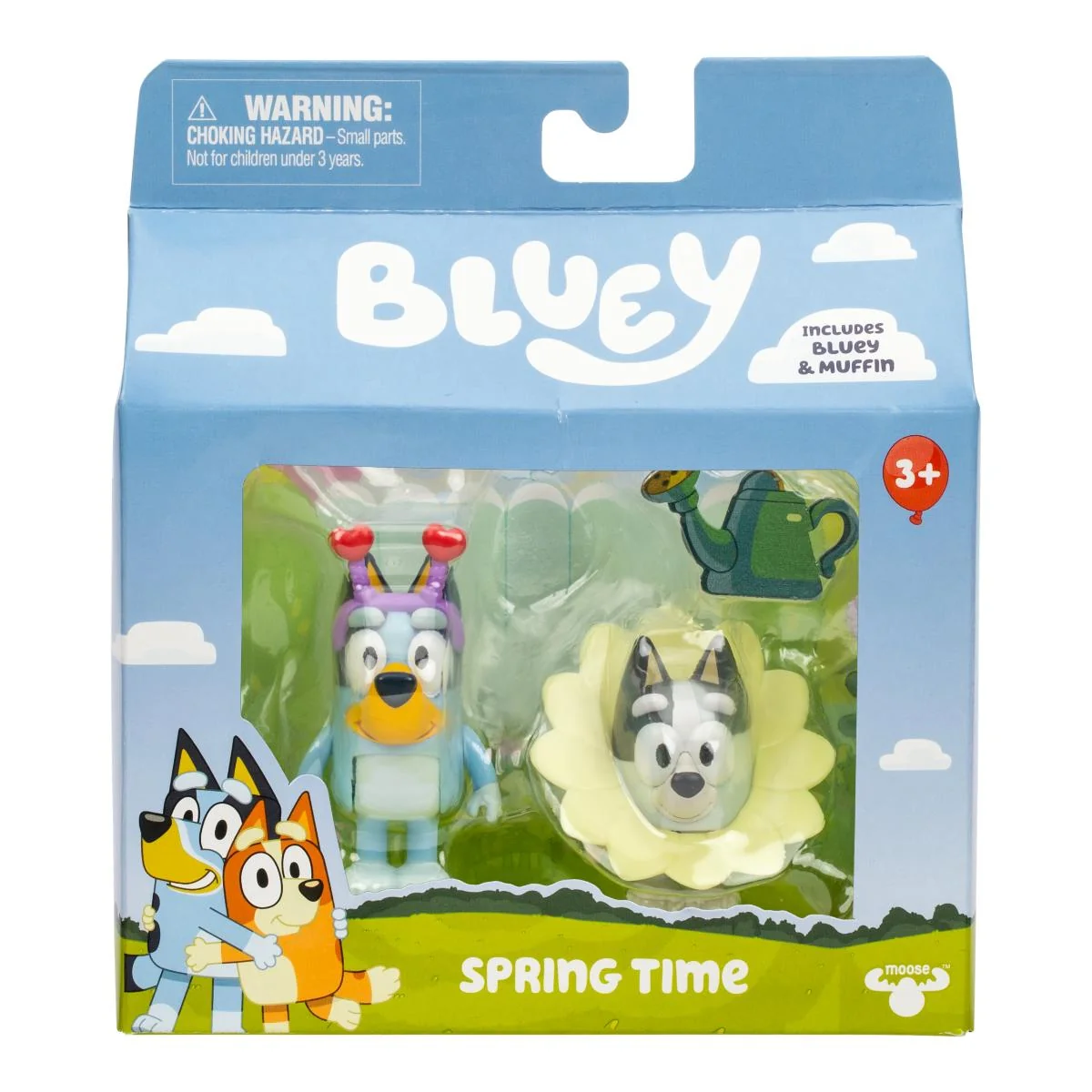 Set de joaca cu 2 figurine, Bluey, Spring Time, Bluey si Muffin