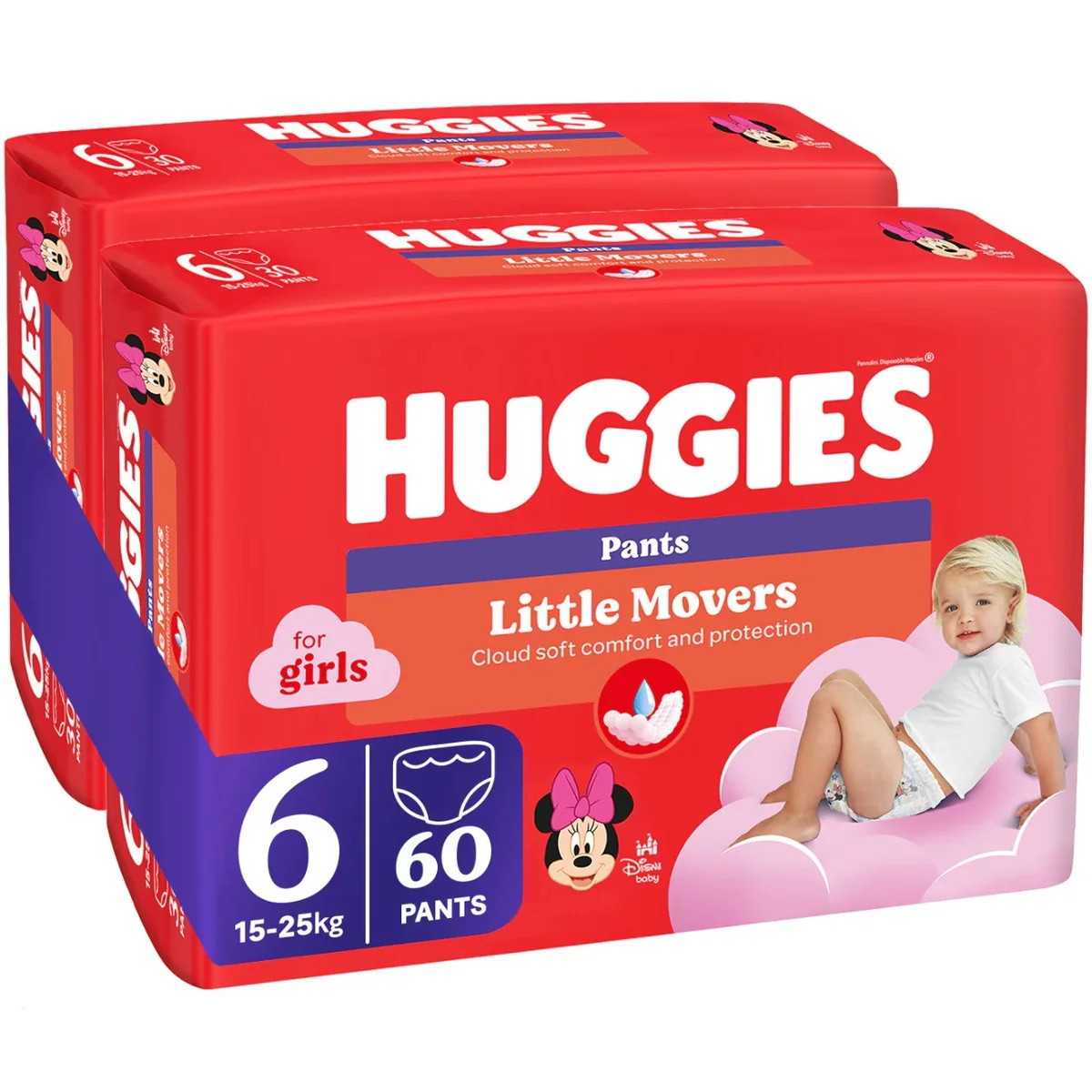 Scutece chilotel Huggies Pants Jumbo, Nr 6, Girl, 15-25 kg, 60 buc