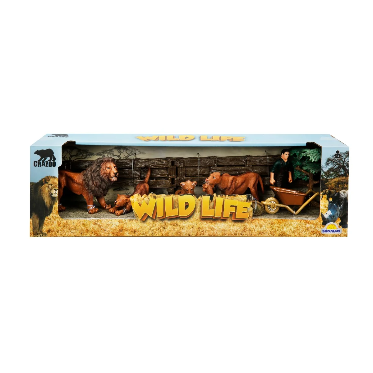 Set de joaca cu animale din jungla, Crazoo, Leu