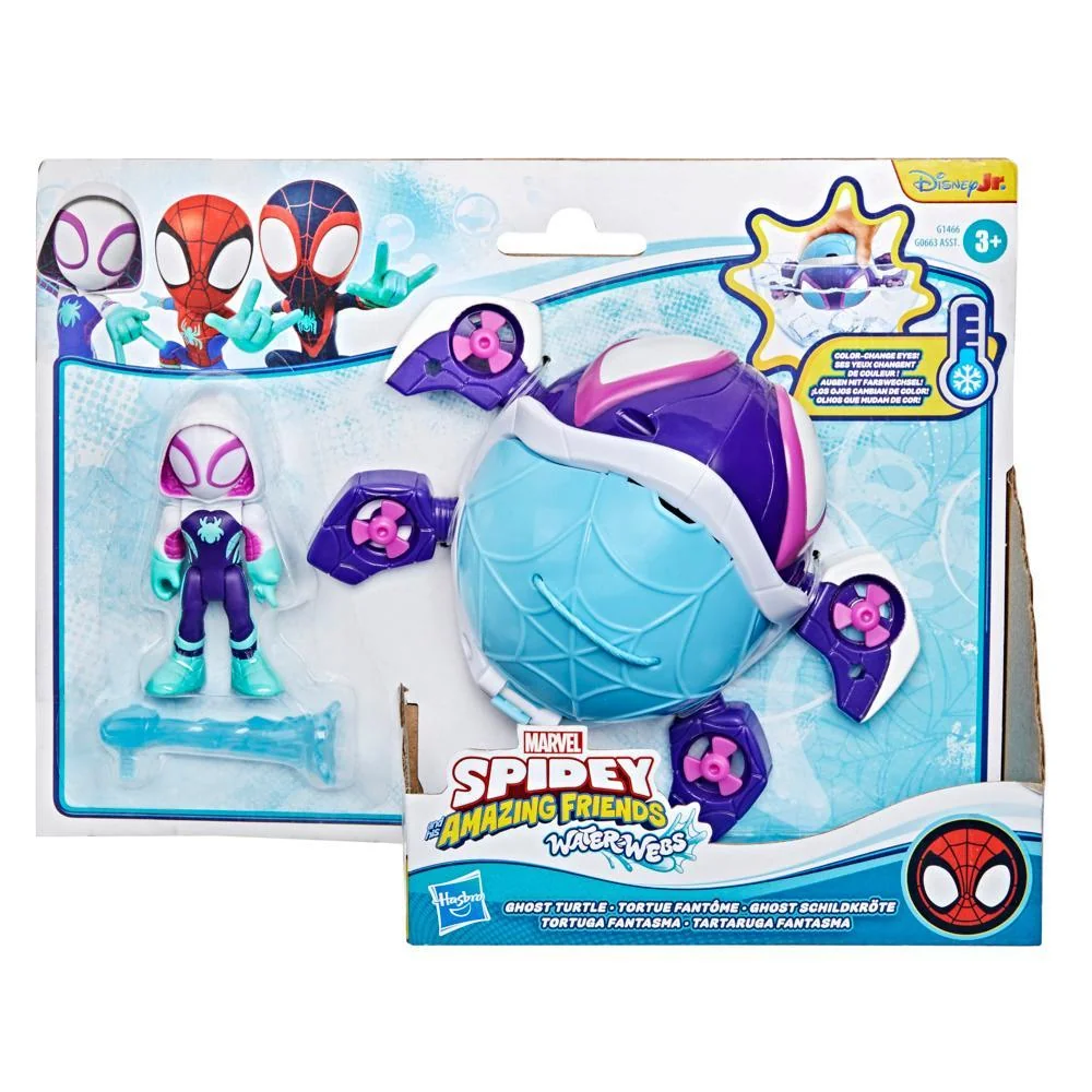 Figurina cu vehicul, Spidey and his Amazing Friends, Water-Webs Ghost Turtle, G1466