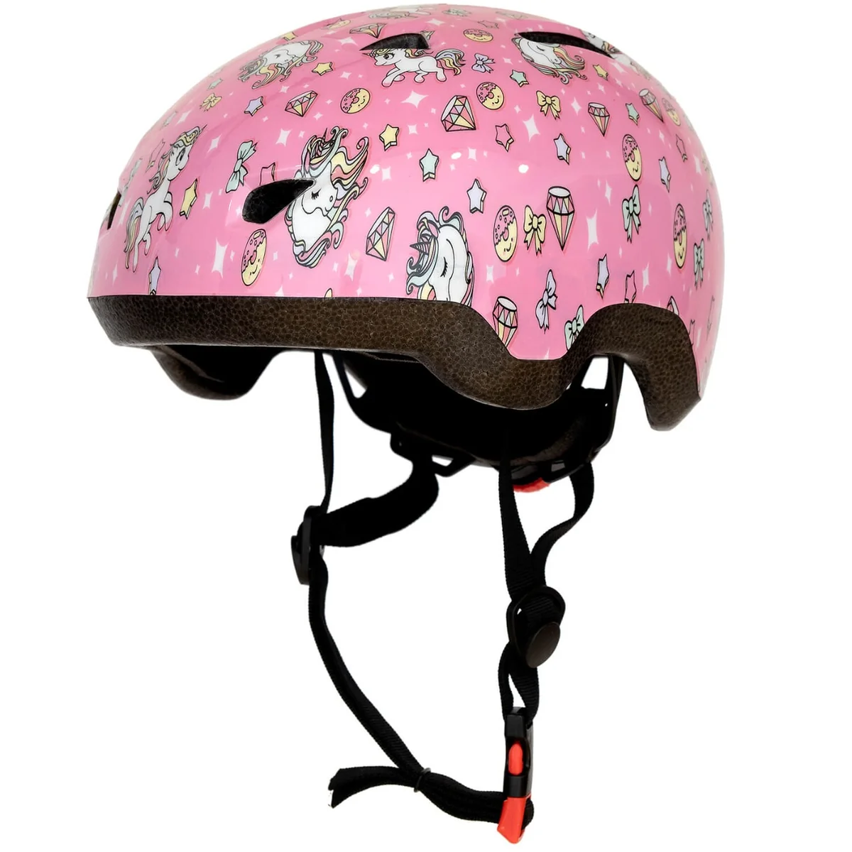 Casca de protectie, Action One, Stars and Unicorns, marime 52-57 cm, Roz